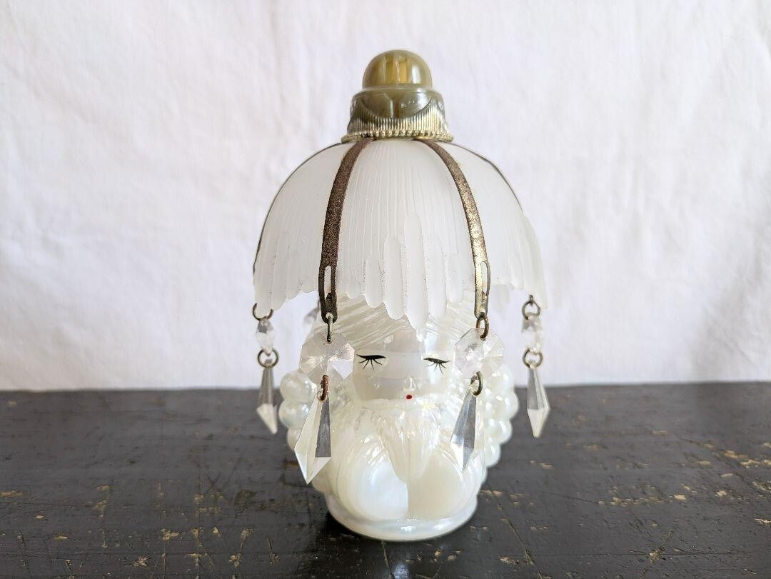 Showa retro, ceramic, girl, air freshener container, chandelier, glass, Japanese