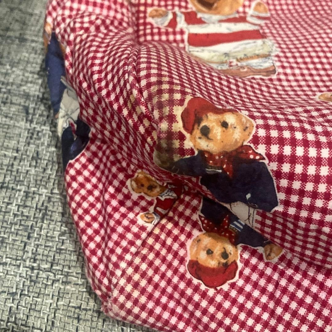 Ralph Lauren Gingham Check Polo Bear Tote Bag Rare Vintage Handbag Collectible