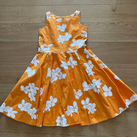 Sig Zane Hilo Hawaii Orange Floral Print Dress Size 7
