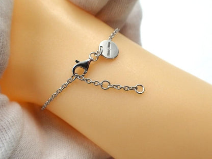 MIU MIU Bird Bracelet Silver Pearl Yoshiko Collection Adjustable 17 19 cm