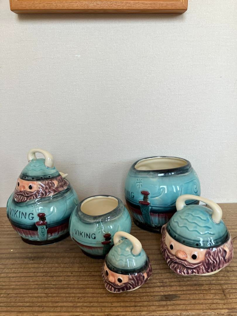 Seven CHINA Buffet Showa Retro Canister 3-Piece Set