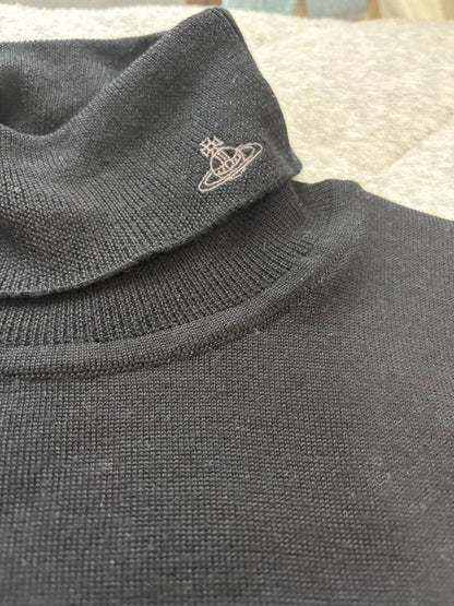 Vivienne Westwood Knit Sweater Turtleneck Black Wool Size 46 Used