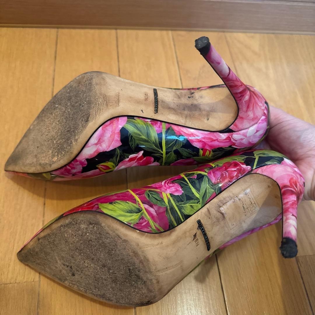 Dolce&Gabbana Women 6.5US Flower Print High Heels Pointed toe Pink Luxury Italia