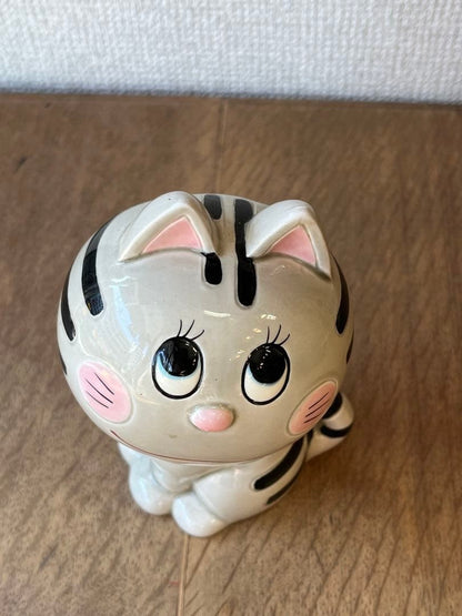 Rune Naito Cat Piggy Bank Figurine Rare Color Retro Goods Antique Goods