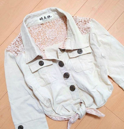 d.i.a. Military Front-Tie Cropped Lace Shirt Women's Free Size