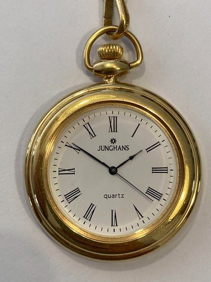 Junghans Quartz Pocket Watch 40mm Antique Sakuichi with Hack, Used