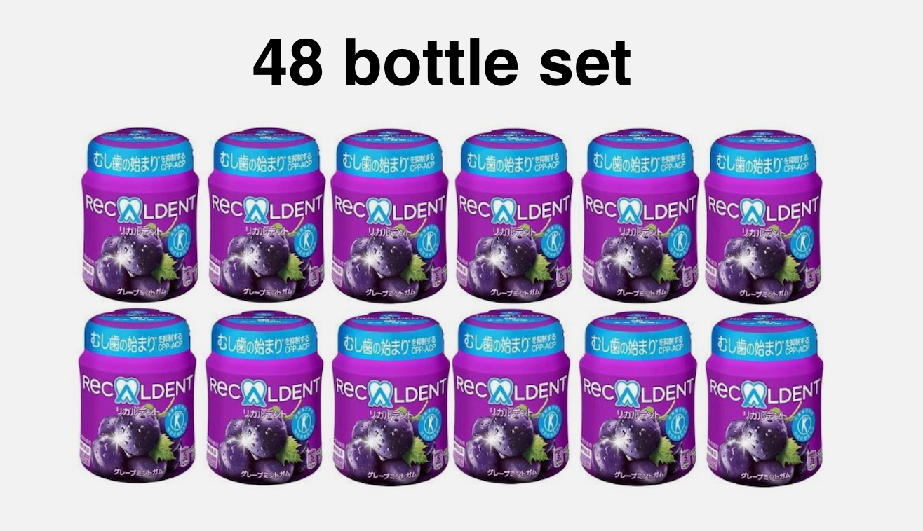 Recaldent Grape Mint Gum Bottles Dental CPP-ACP x 48 Sugar-less Pepper JP