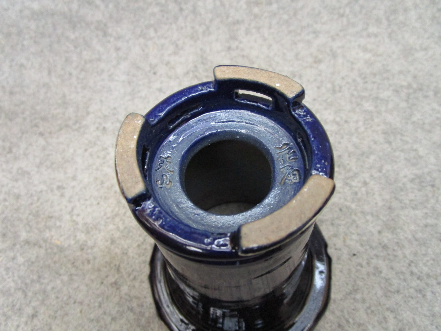 Japanese pot TENZAN work shop Lapis Lazuli Dragonfly SUKASHI