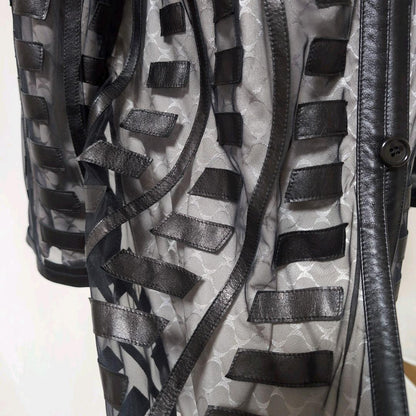 Rare ARBORENTE Made in Japan Cowhide Lamb Leather Mesh Long Coat