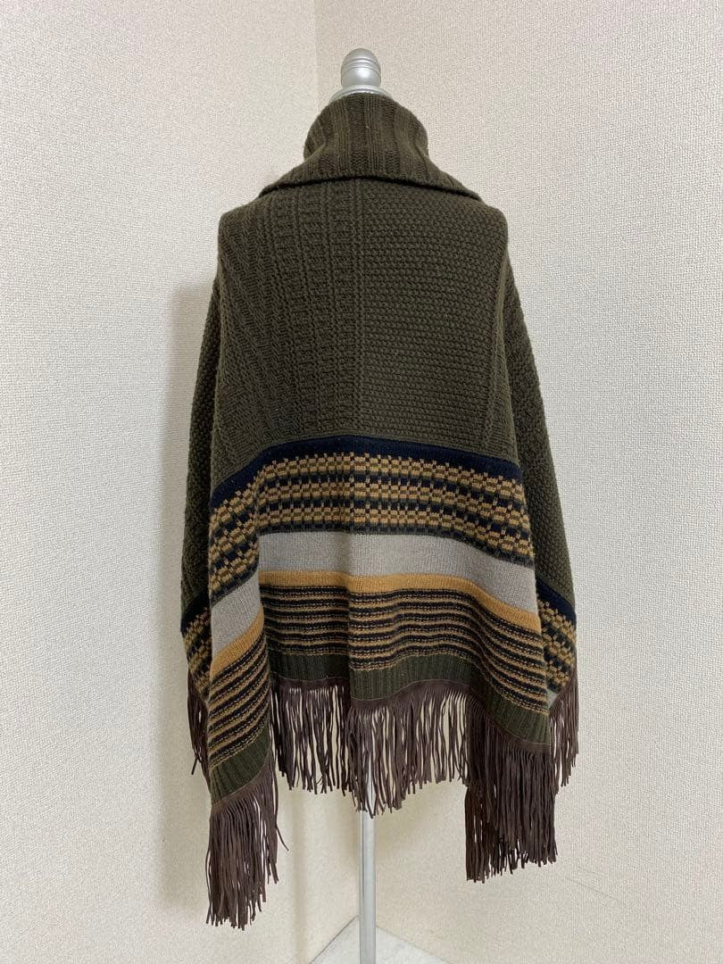 ETRO Cable Knit Fringe Poncho