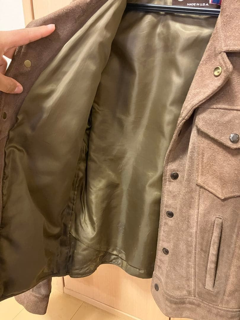 Auth Used EX+ Schott Suede Leather Jacket Brown Lee Type 101J Size 38 used japan