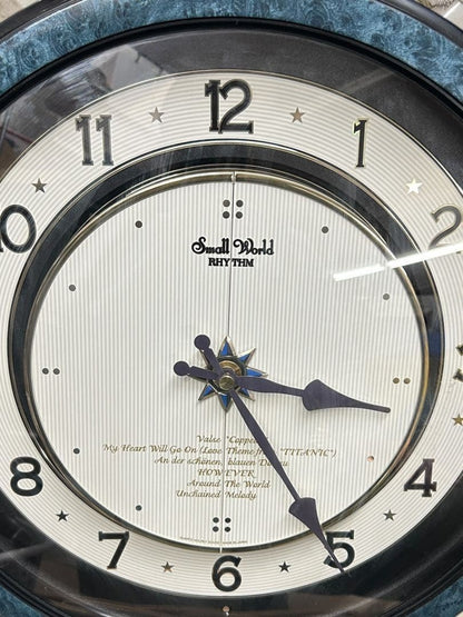Rare SEIKO Small World Milady 4MH754 Magic Motion Clock Blue Marble