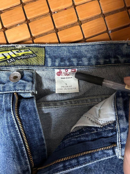 Vintage Rare 90s JNCO Jeans Buggy Yellow Logo Embroidery y2k RAVE Pants