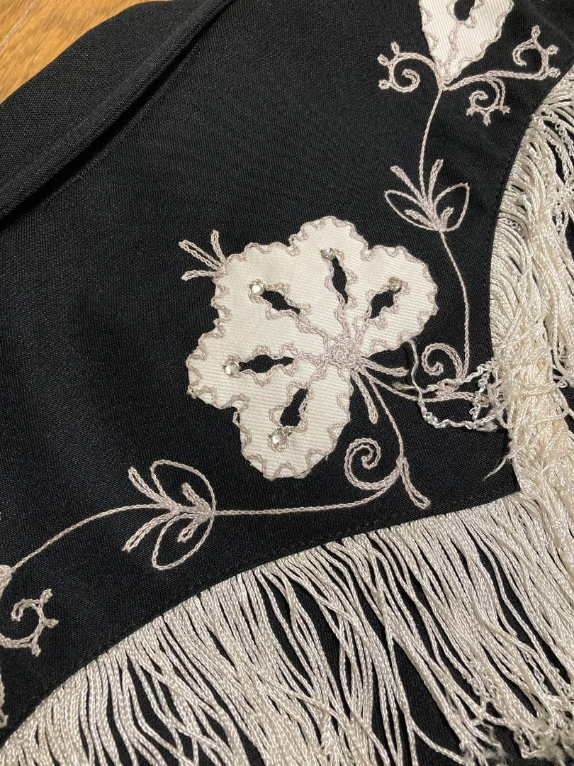 70s HBARC Flower Fringe Western Rockabilly Shirt size 16.5