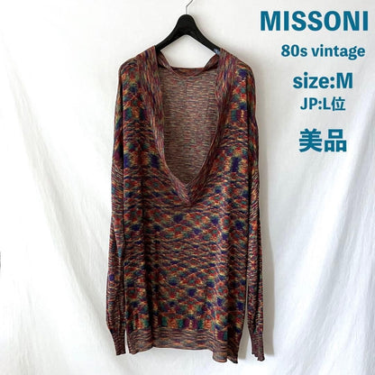 Missoni Women M 80S Made In Italy Knit Pullover M-L Highest Quality Orange Tag
