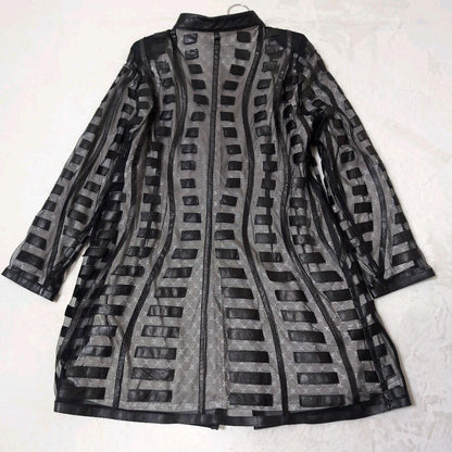 Rare ARBORENTE Made in Japan Cowhide Lamb Leather Mesh Long Coat