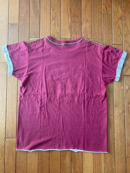 The Great China Wall Studded Reversible T-Shirt - Vintage Pink Size S Used
