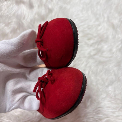 Rare Christian Louboutin Red Suede Ribbon Heels Pumps Size 35.5 (US 5)