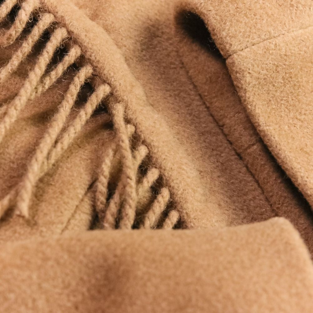 Max Mara 100% camel fringed gown coat size 36, camel Women USED