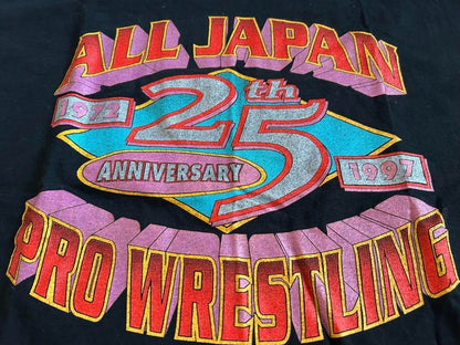 All Japan Pro Wrestling 1997 25th Anniversary T-Shirt Vintage 90s Retro L