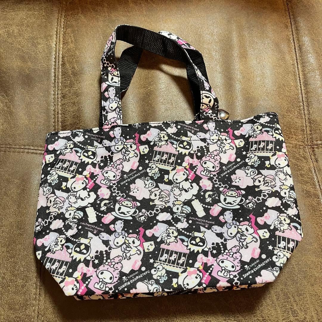 Sanrio Tokidoki Mini Bag Handbag Black Allover Character Pattern Compact Cute