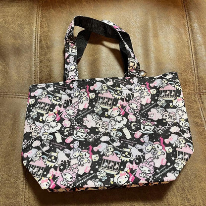 Sanrio Tokidoki Mini Bag Handbag Black Allover Character Pattern Compact Cute