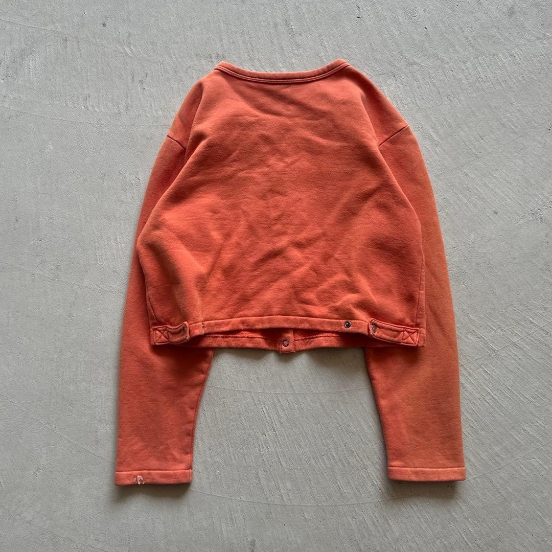 Agnes b Snap Button Cardigan Cropped Minimalist Paris Style Orange Japan