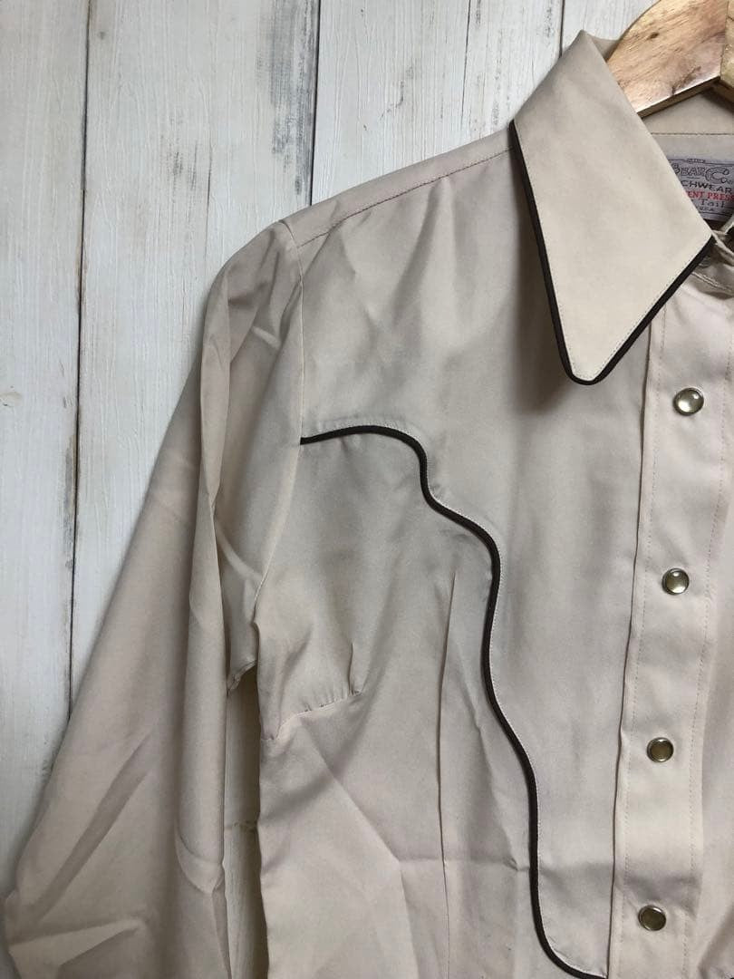 Vintage 70s H BAR C Western Shirt Long Sleeve USA Made Size 32
