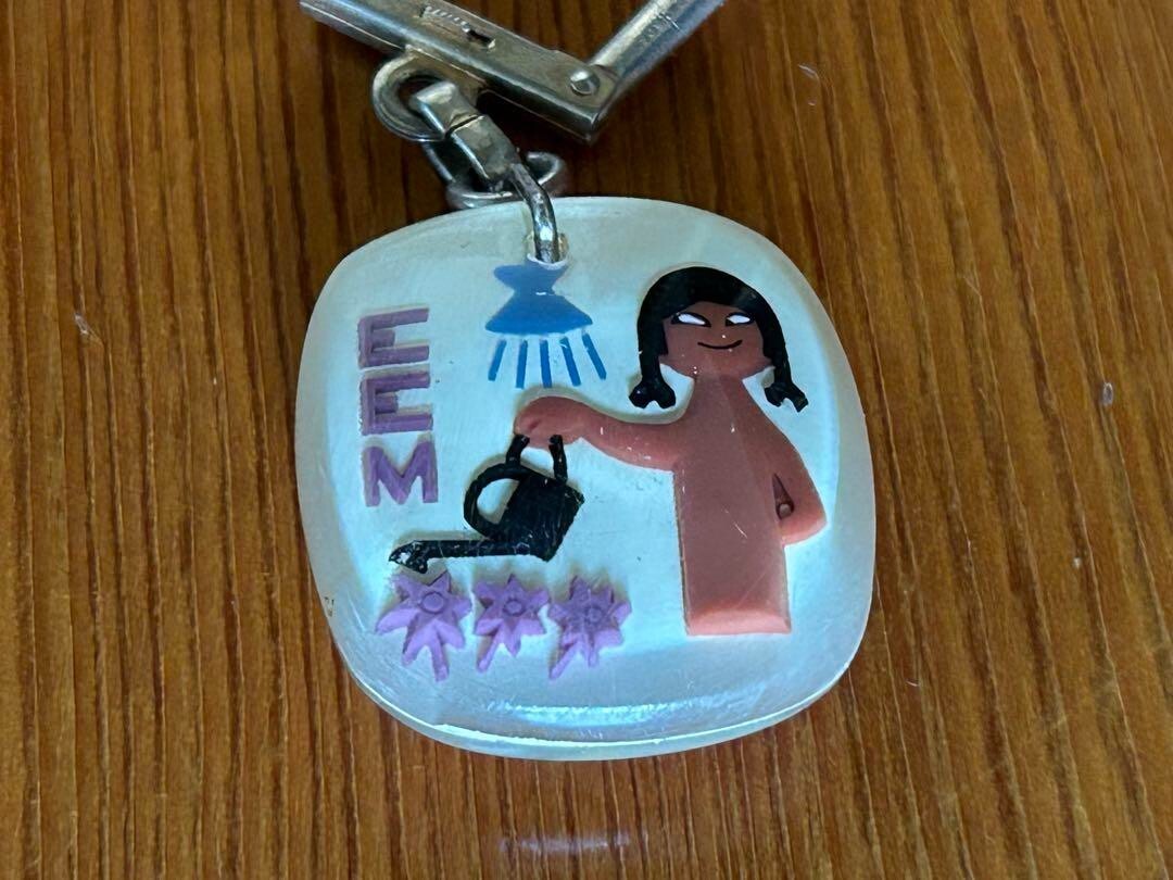 RARE French made BOURBON acrylic vintage keychain EEM Novelty Lefort Opuno