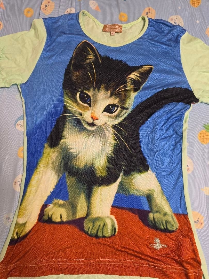 Vivienne Westwood Cat Print T-Shirt Kitten Rare