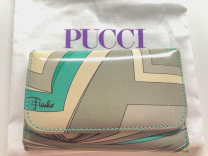 EMILIO PUCCI 6-ring key case, blue, gray, multicolor, women's, used, from Japan