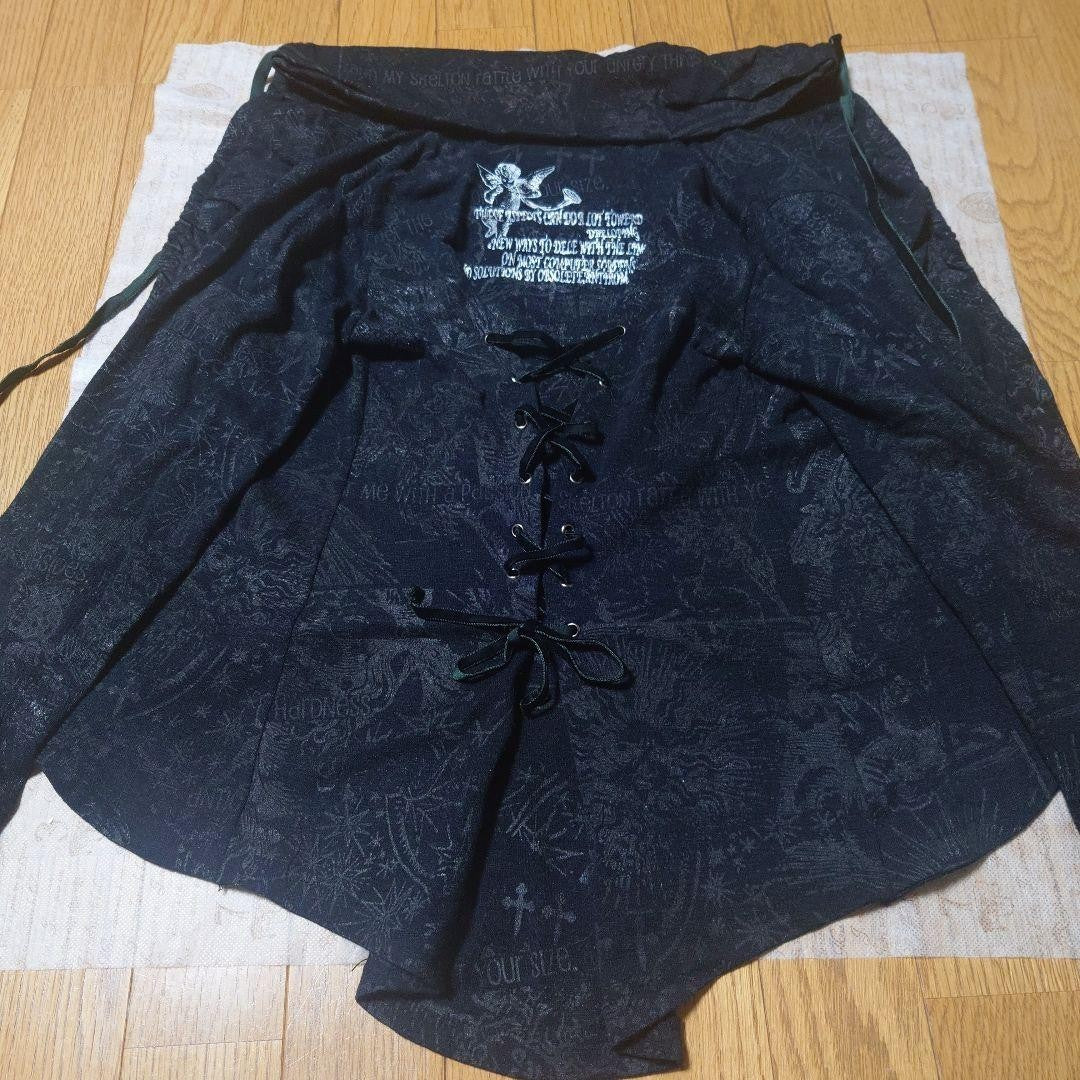 h.NAOTO Blood Lolita Bolero Cardigan Cross Print Black Used Free Size From Japan