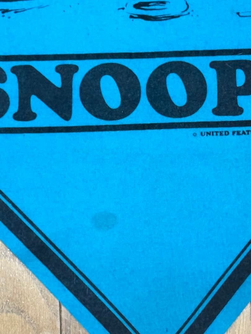 Rare 1970s Snoopy Astronaut Felt Banner Pennant Blue Peanuts Vintage Used JAPAN