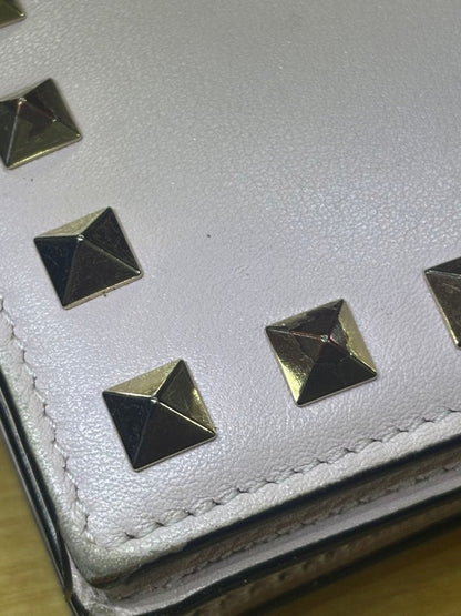 Valentino Pink Leather Studded Bifold Wallet