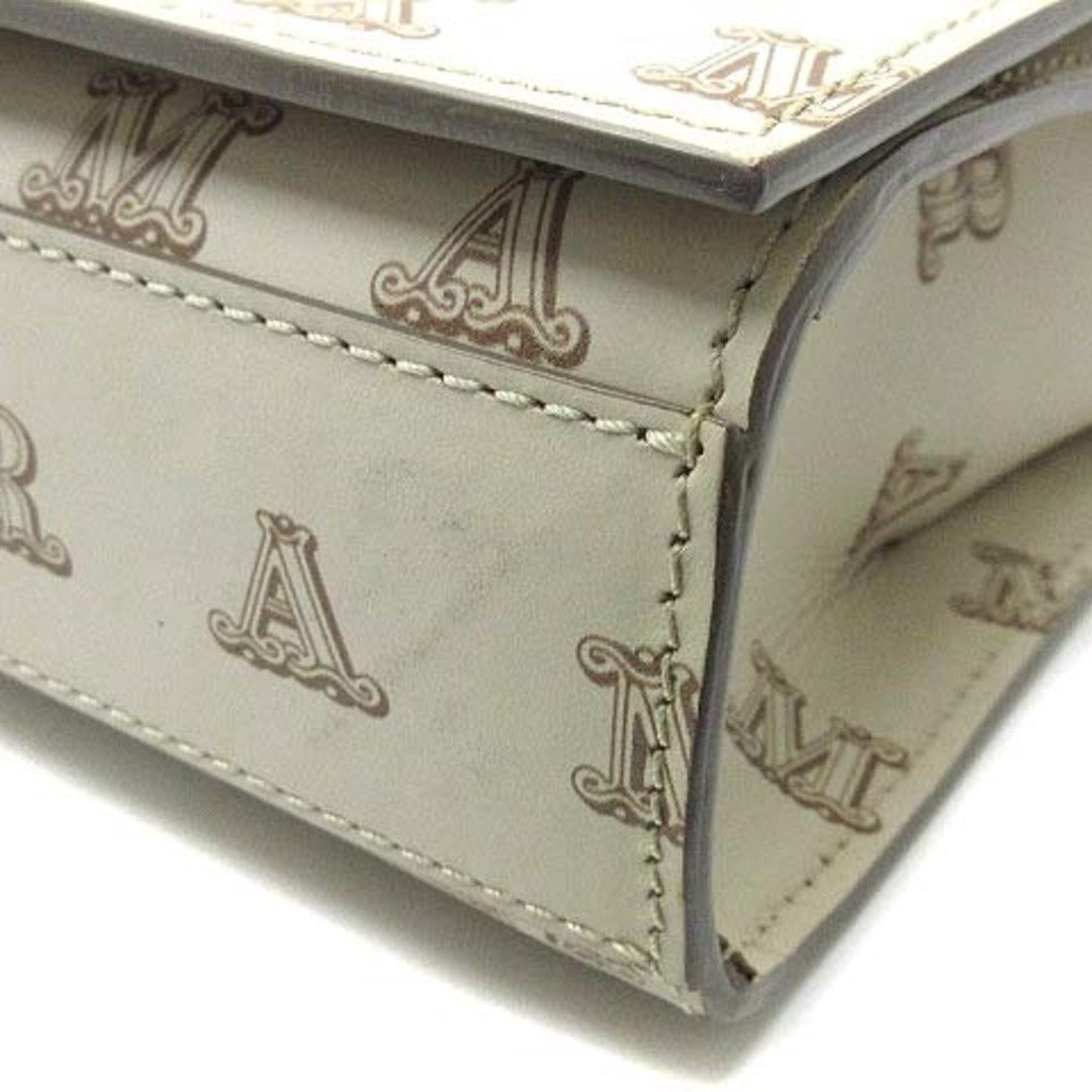 Max Mara Gram Monogram Leather 3-Way Shoulder Waist Bag Beige Women Authentic