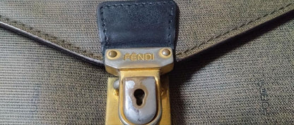 Fendi Leather Clutch Bag Handbag Auth Brown Women Italy 122714