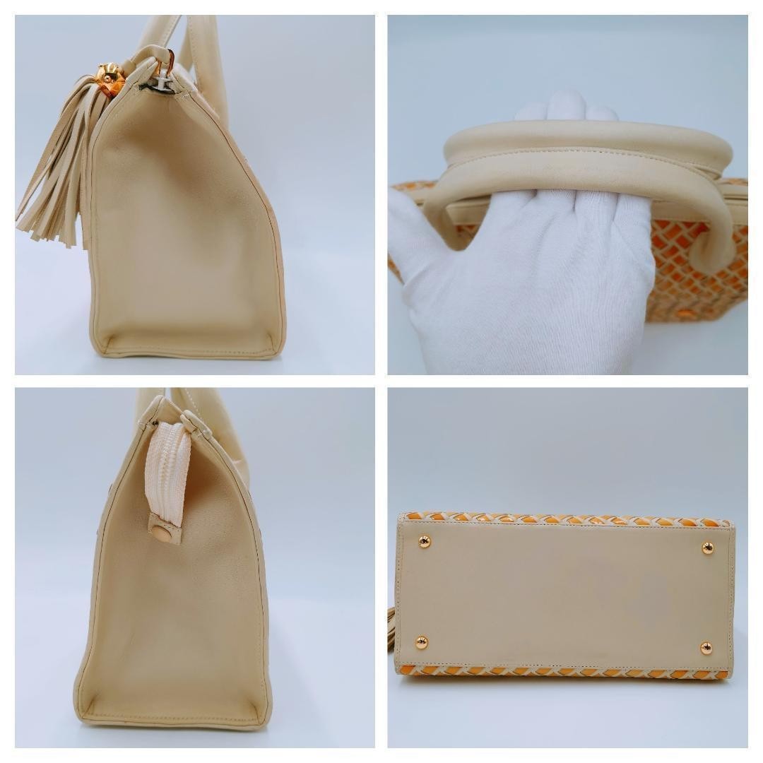 Bally Bag Authentic Intrecciato Tassel Handbag Used From Japan