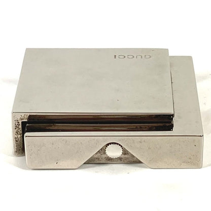 GUCCI REF0840 Logo Travel Watch Watch Interior Table clock SS Silver