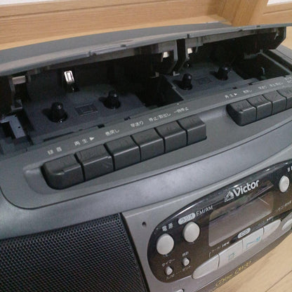 Victor CD radio cassette player with remote control, Showa era retro style.