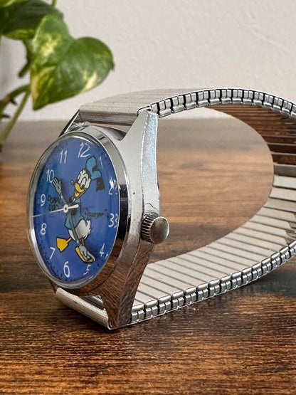 Disney Analog Manual Women Rare Retro Donald Duck Watch (Hand-Wound) Vintage