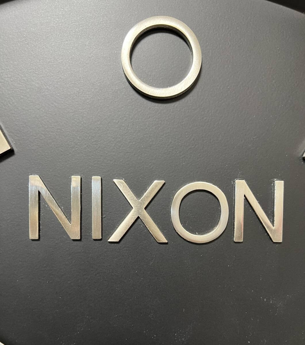 Nixon Wall Clock Large Analog Clock Round Black × Silver 23.5in Used