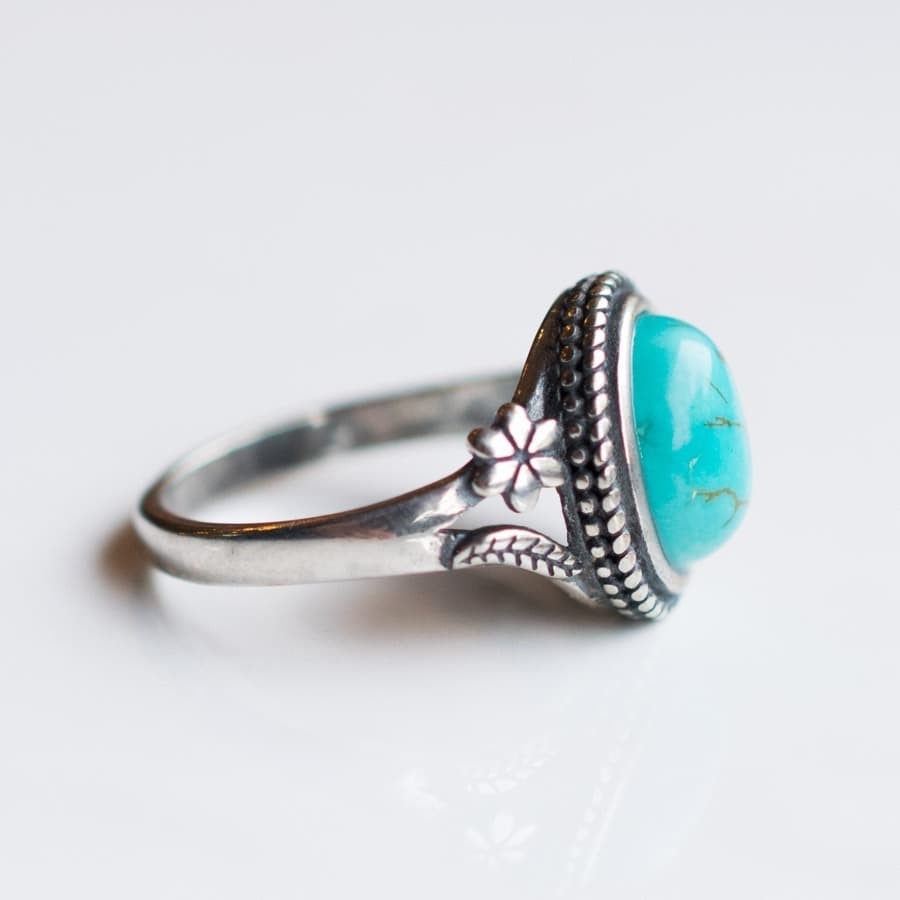 Turquoise Ring 011, 3 Sizes, Sterling Silver 925, Native American Style