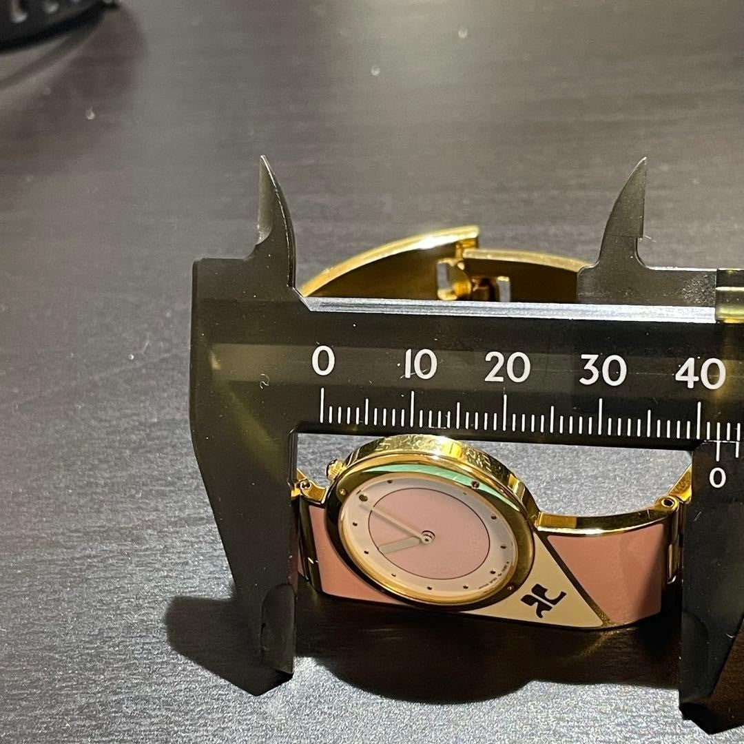 Rare courrèges pink gold gold watch good bangle