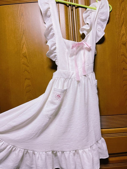 Dear My Love My Melody Collab Pink Apron Cosplay Loli Frill Near Mint