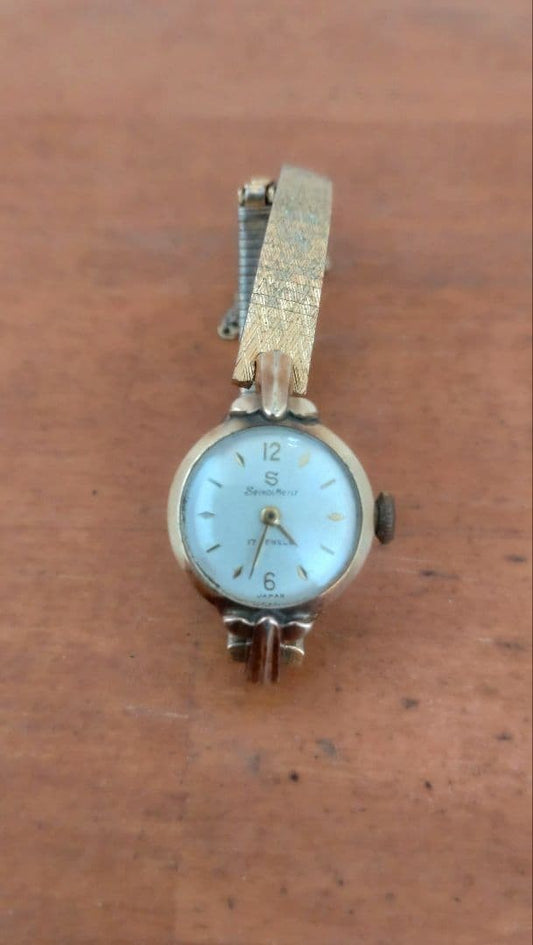 Showa Retro Seiko Merit 14K Ladies Gold Silver Watch