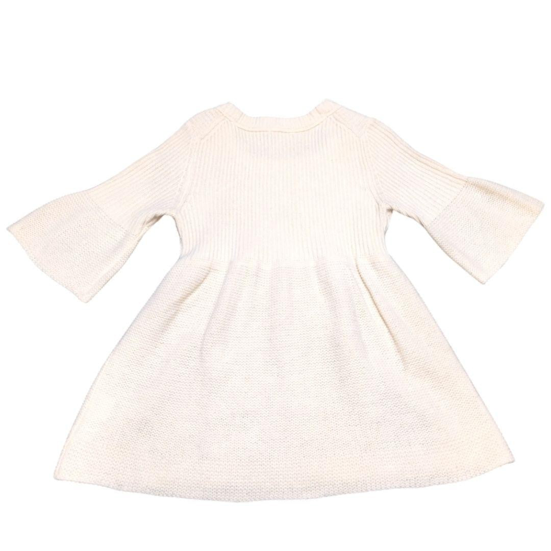 Burberry Blue Label Knit A-line Dress Flare Sleeves Ivory Used
