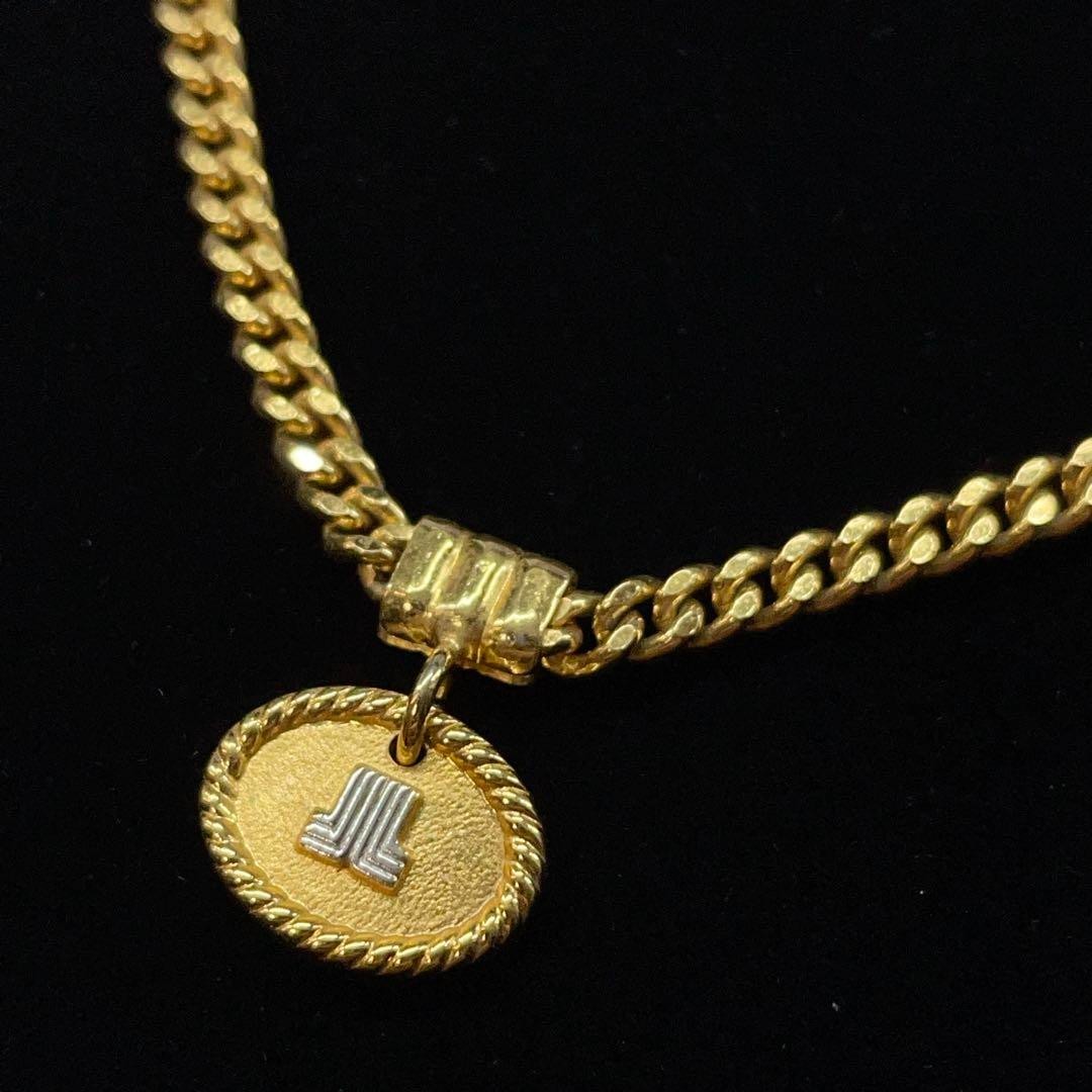 Lanvin Vintage Gold Logo Necklace Authentic
