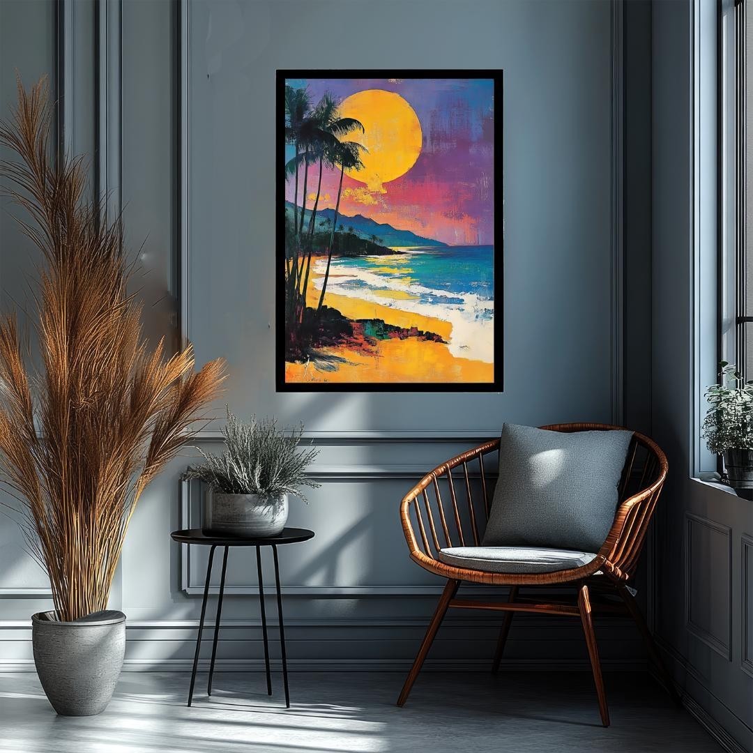 Hawaiian coast Landscapes Landscapes Art Poster A4 picture.