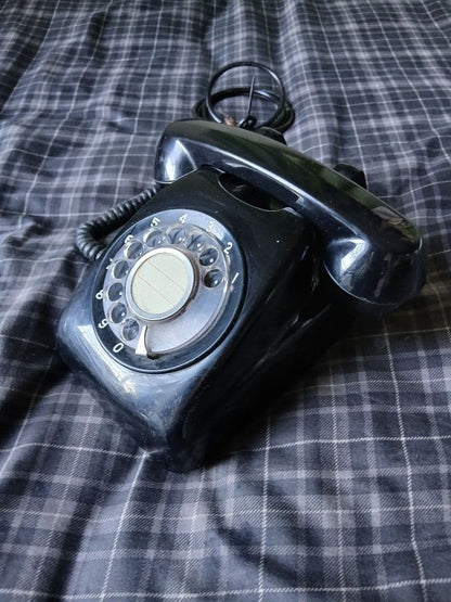 Black rotary dial telephone Showa retro vintage antique