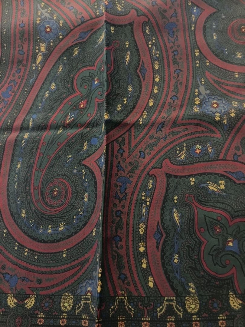 DRAKES London Hand Printed Paisley Silk Scarf Stole Made in Italy Rare